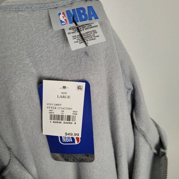 NBA Los Angeles Lakers Size L NEW Sweatshirt Hoodie 1/4 Zip Kangaroo Pocket Gray - Picture 10 of 10